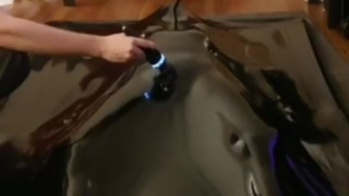Chick has wand used on her in a vacbed