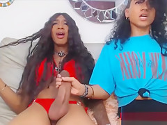 Latina TS handjob Black monsterdick