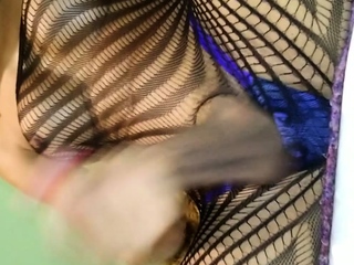 Amateur big cock and big tits tranny solo