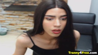 Seductive Brunette Shemale Hard Erect Cock