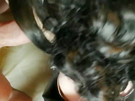 Caged sissy Tania gets her mouth used and pissed on by a fan