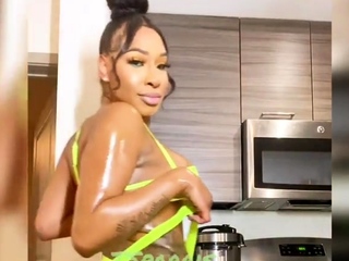 Big tits and ass black tranny
