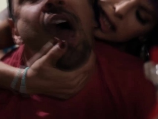 Busty shemale Foxxy sucks and bareback anal fucks repair man