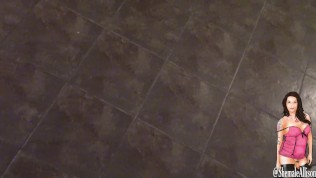 Shemale/Transexual sucking a big thick brown dick takes load to tits