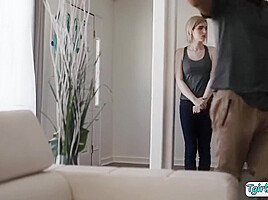 Ella Hollywood And Holly Wood – Slim Blonde Tbabe Comforts Sepdad With A Blowjob