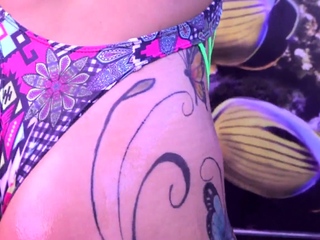 Inked booty tgirl with latin ass sucking