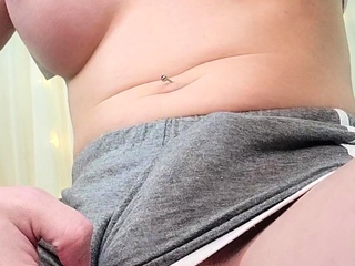 Big Tits Tranny Strokes her Big Cock