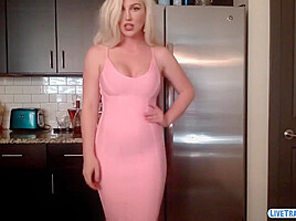 Blonde Tgirl Posing On Her Webcam With Most Beautiful