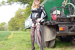 Tgirl Pissing And Posing Outdoors