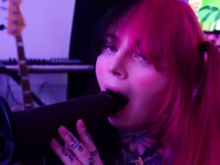 Shemale solo amateur uses toy to masturbate