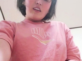 Blonde tranny shemale solo masturbation