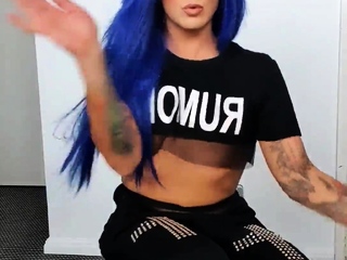 Shemale tranny enjoying solo masturbation