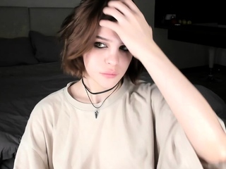 Shemale tranny enjoying solo masturbation